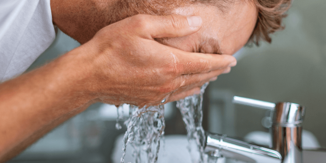Man washing face